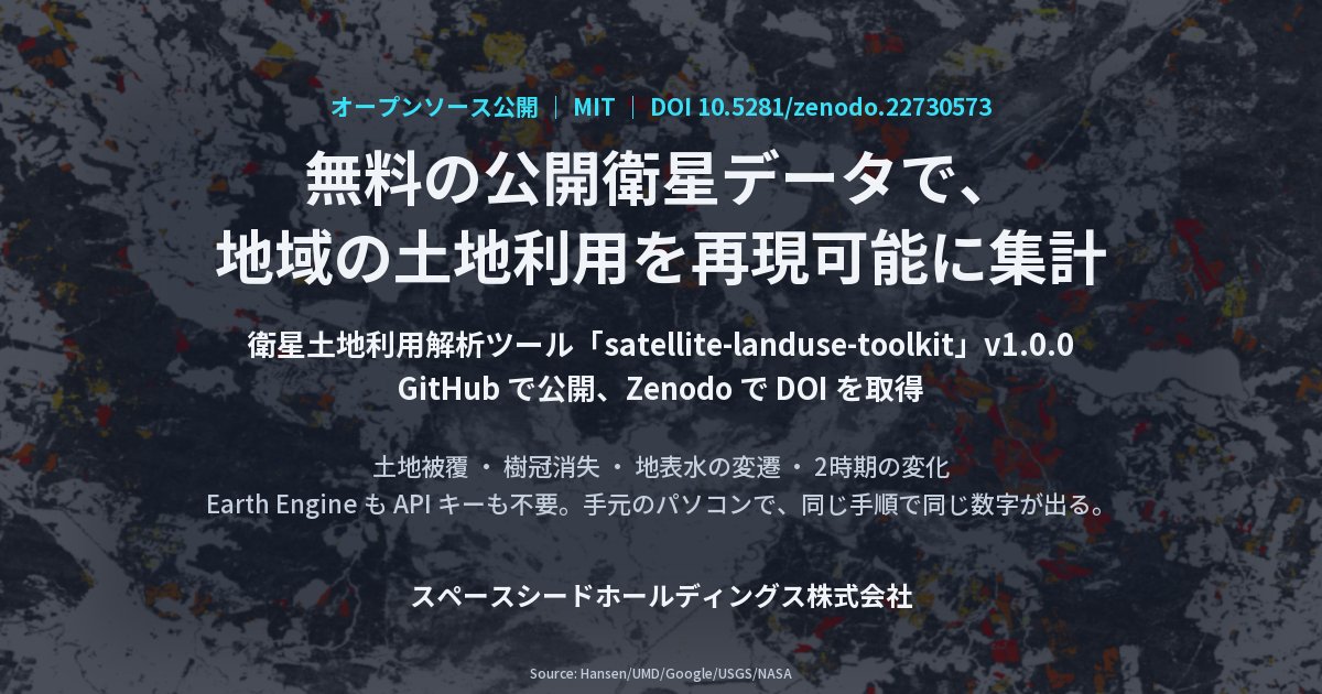 スペースシードホールディングス、衛星データによる土地利用解析ツール「satellite-landuse-toolkit」をオープンソース公開 のキービジュアル